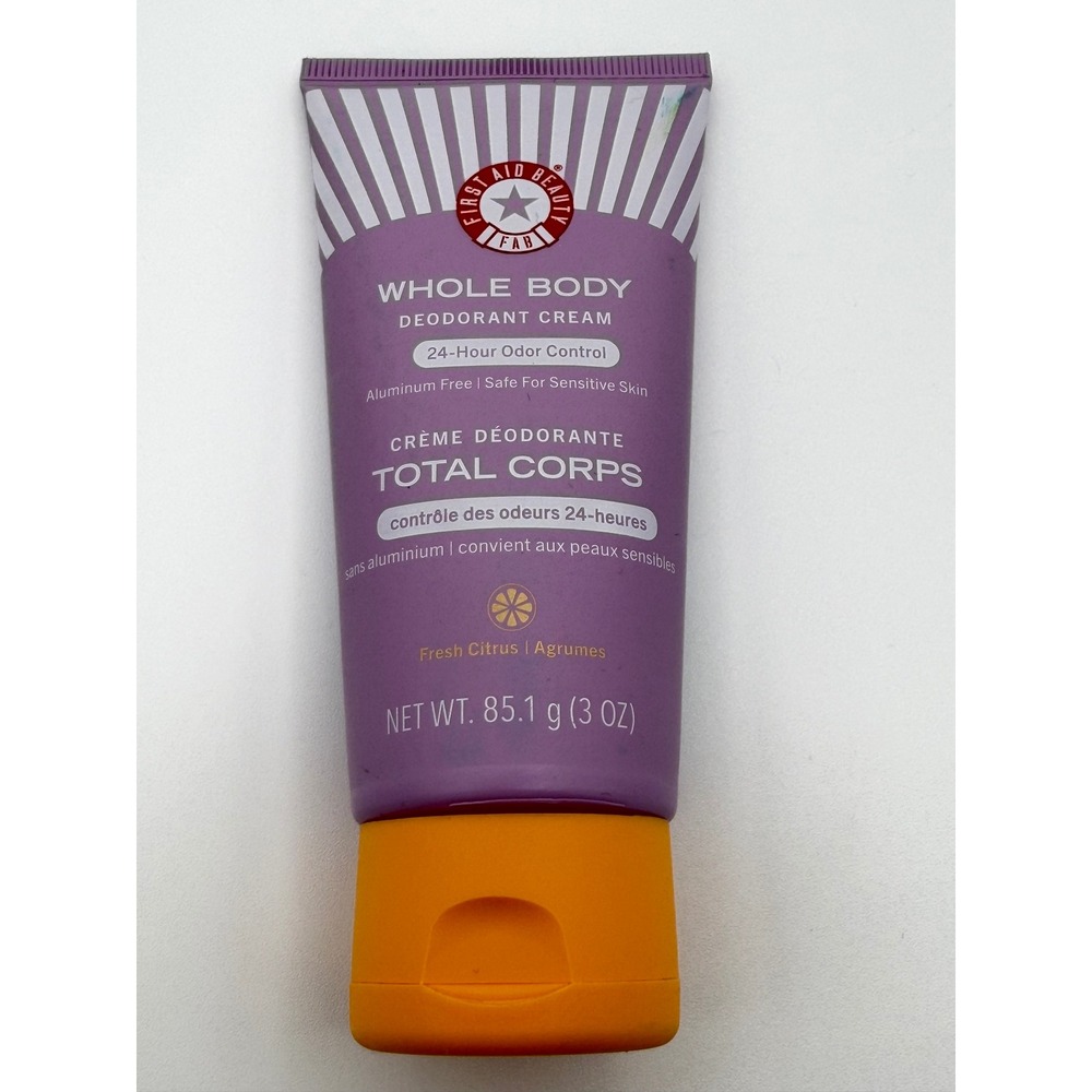 First Aid Beauty Whole Body Deodorant Cream 3 oz Fresh‎ Citrus NEW